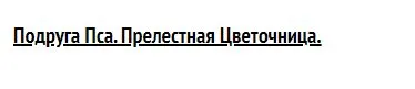 Подруга Пса. Прелестная Цветочница (Анастасия Голенева)