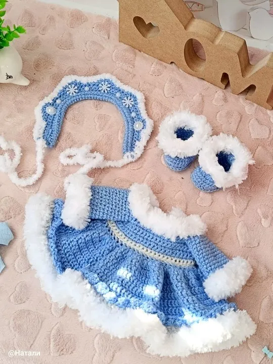 Новогодний наряд для куклы 30 см (Наталья Ходунова)
