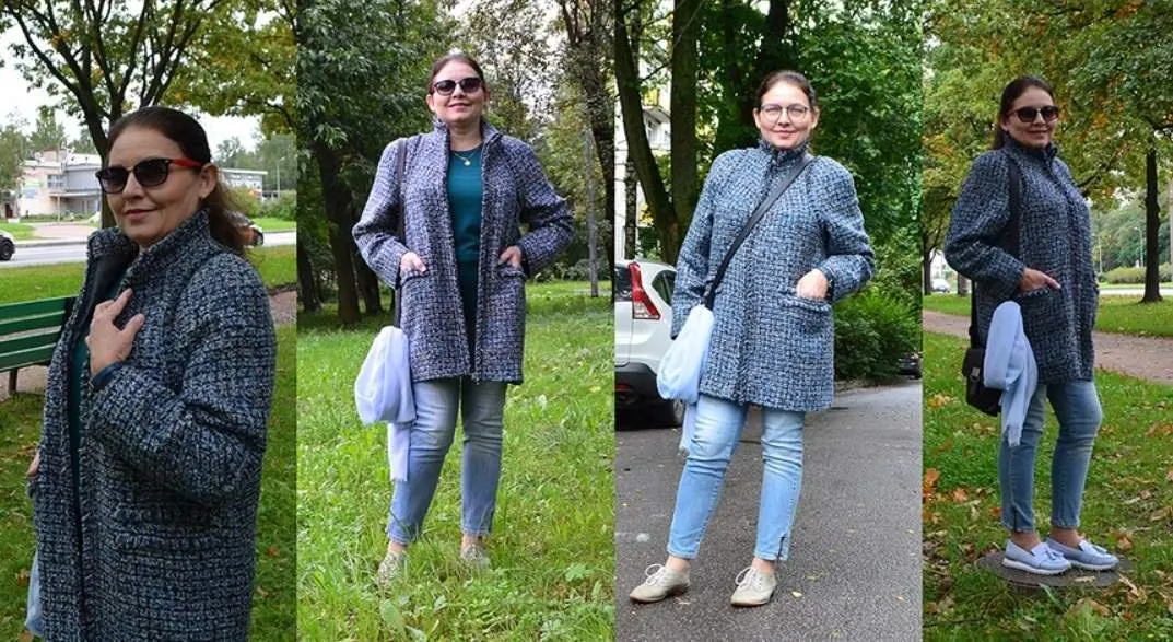 Удлинённый жакет от шанель с рукавом полуреглан (Тамара Тимофеева)