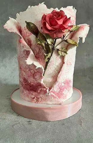 [Gala.cake.couture] Двухъярусный Торт Со Скрытым Ярусом Со Сложной Текстурой И Сахарными Цветами (Галина Егиазарян)