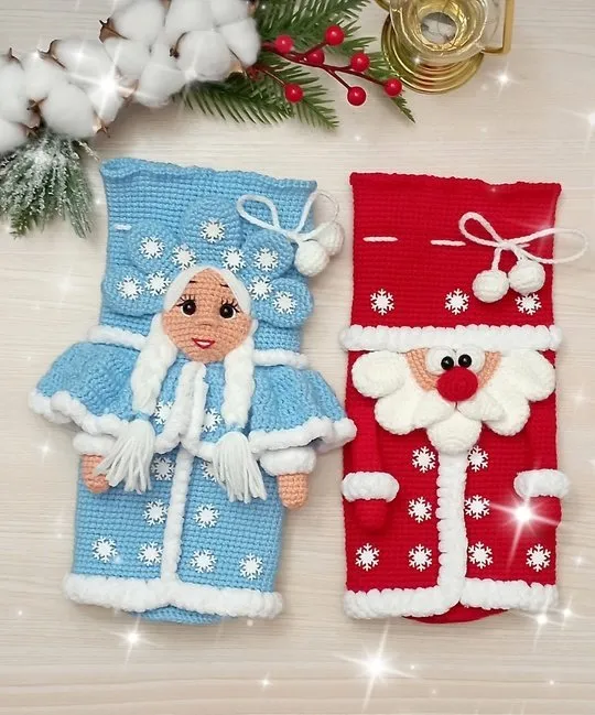 Дед Мороз и Снегурочка. Новогодние мешочки  (Наталья Ларина)