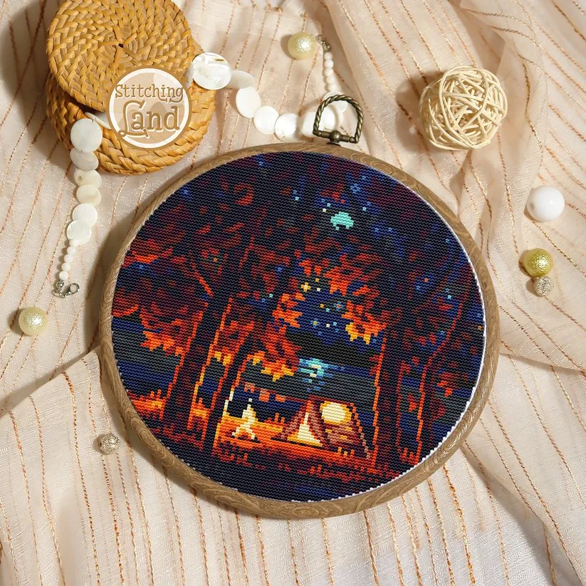 Схема вышивки крестом «Camp» (Stitching Land)