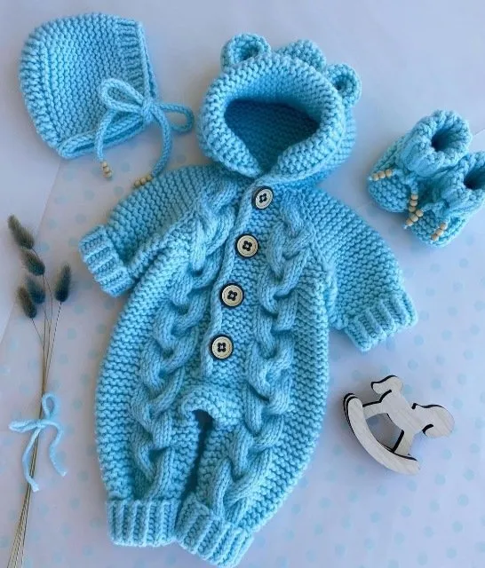 Комбинезон AS с косами (lisa-baby.knit)