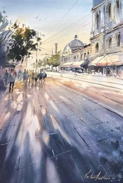 [Kustova School] Контрсвет и тени. Городской пейзаж (Анастасия Кустова)