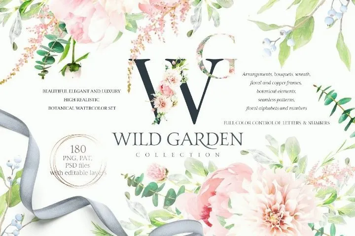 [Creative Market] Акварельный ботанический набор / Watercolor Botanical set (Tatiana Lyubimova)