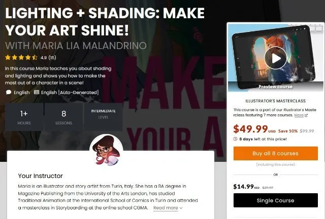 [21-draw] Освещение и тени / Lighting + Shading: Make your Art Shine! (Мария Лия Маландрино)