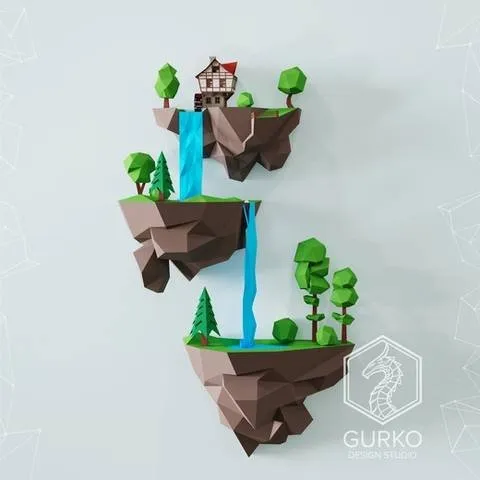 [gurkostudio] Парящие острова. Водопад (Илья Гурко)