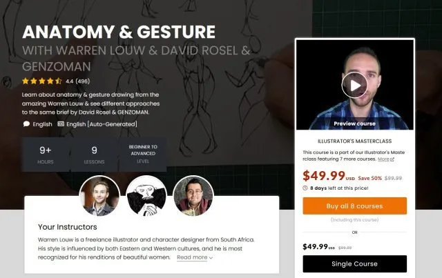 [21-draw] Анатомия и жесты / Anatomy & Gesture with Warren (Уоррен Лоу, Дэвид Розел и Гензоман)