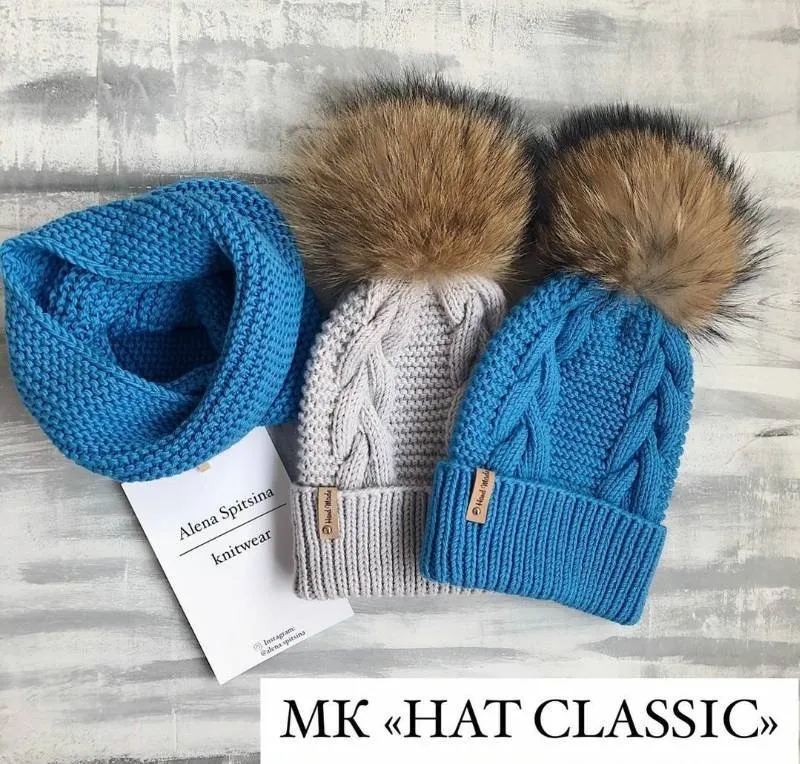 [alena.spitsina] Шапка и снуд Hat classic (Алена Спицына)