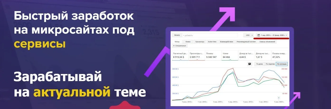 Быстрый заработок на микросайтах под сервисы. май 2020 (Тимофей Партнёркин)