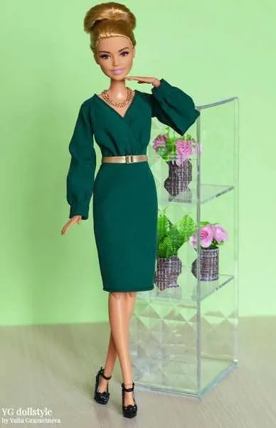 [YG Dollstyle] Платье с запахом для стандартной Барби МТМ и Барби пышки (Юлия Грамотнева)