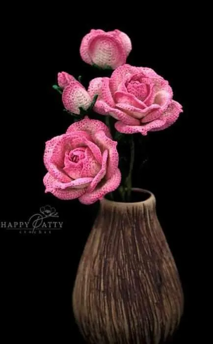 Mini Stem Rose/Мини-штамбовая роза (HappyPattyCrochet)