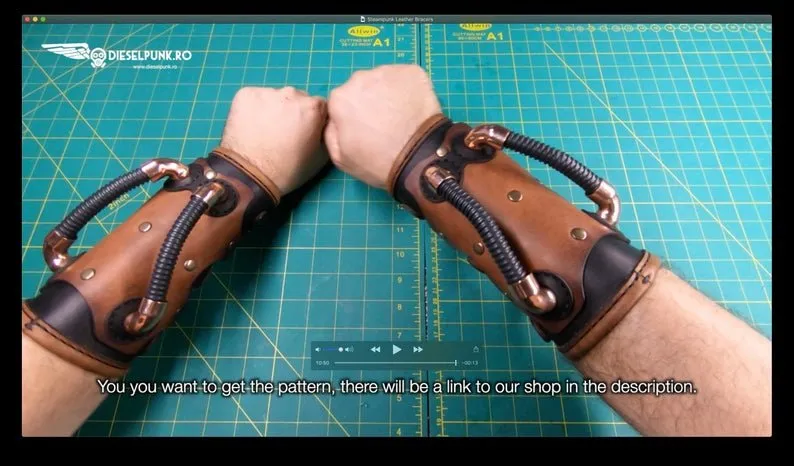 Кожаные браслеты-наручи в стиле Steampunk [DieselpunkRo]