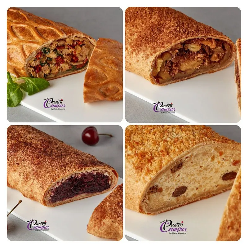[Pastry Club] Кондитерский клуб.  Июль 2025. Штрудели: вишня, творог, яблоки (Мария Селянина)