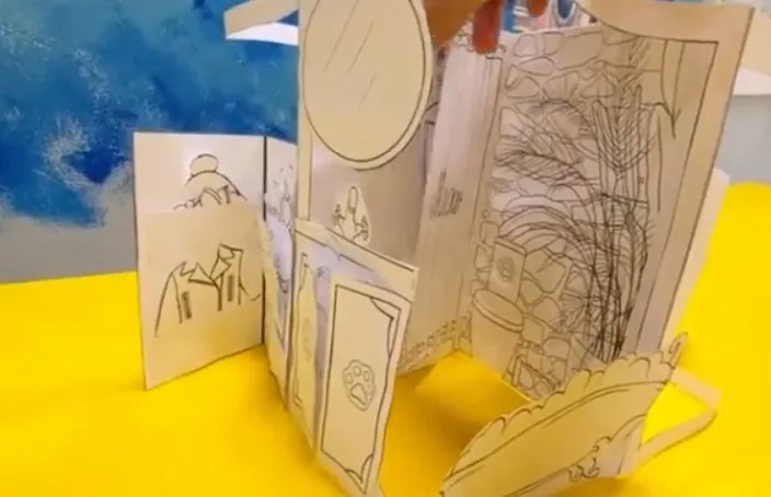 [MAGIC TEACHING] Объемная книга-раскраска «Cat's House Pop-Up Book» (Людмила Дианова)
