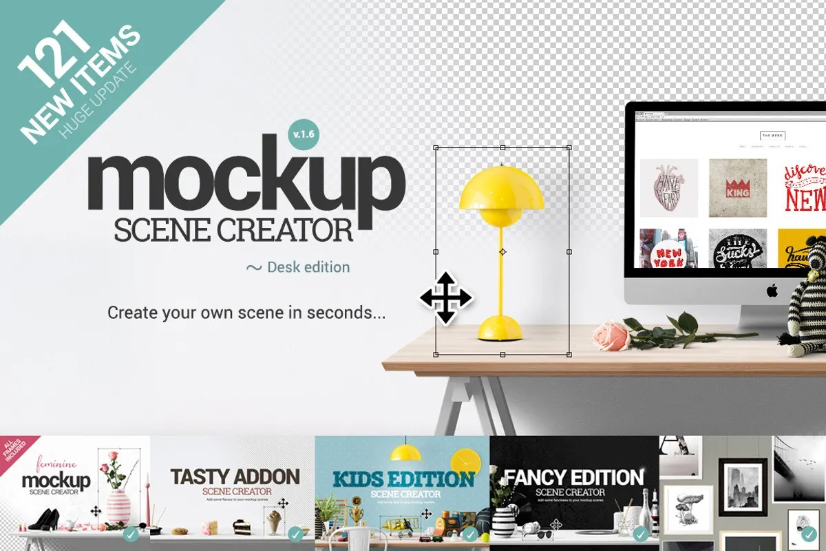 [Creativemarket] Mockup Scene Creator - Desk edition