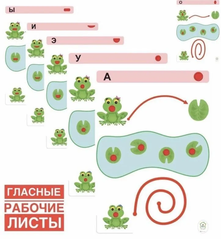 [Дом звуков] Логопедическое пособие «Звуковые дорожки - Гласные» (Надежда Ануфриева)