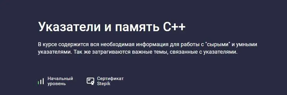 [Stepik] Указатели и память С++ (Виталий Богодухов)