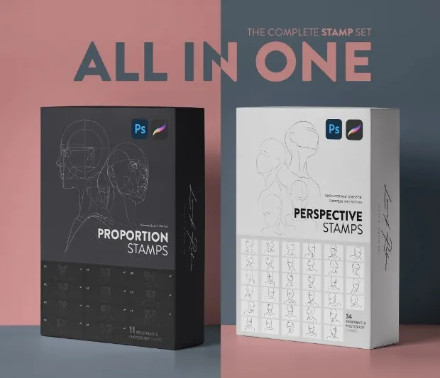 [Gumroad] All in One. Proportion and Perspective Stamp Set (Laura H. Rubin)