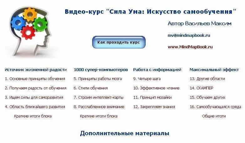 Курс «Сила Ума: Искусство самообучения»  (Васильев Максим)