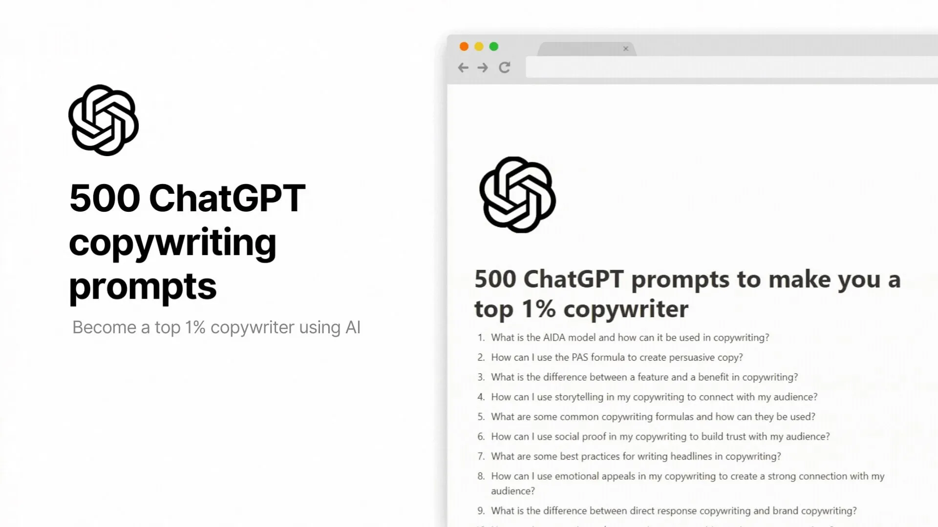 500 запросов ChatGPT по копирайтингу - стань лучшим (Pascio)