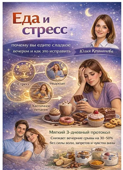 Еда и стресс: почему вы едите сладкое вечером и как это исправить (Юлия Крушанова)
