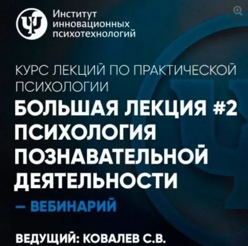 Курс лекций по практической психологии. Психология познавательной деятельности. Лекция №2 (Сергей Ковалев)
