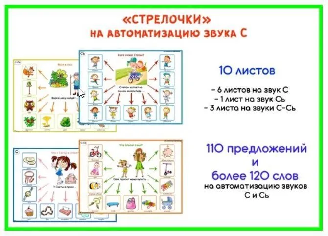 [razvdeteimsk] Логопедические игры и пособия. «Стрелочки» на звуки С, Сь (Наталья Грицуник)