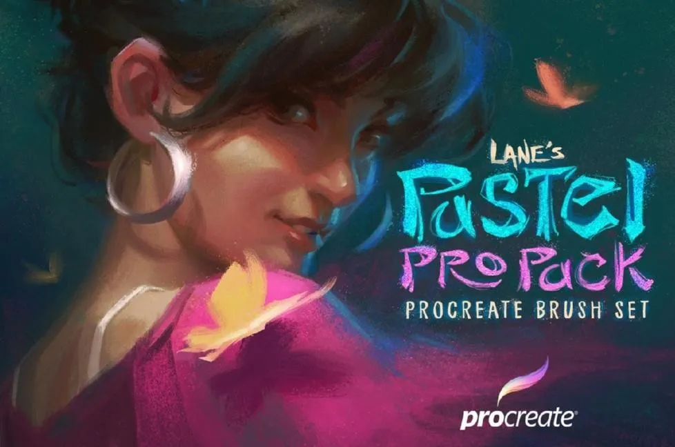 Пастельные кисти для Procreate + текстура бумаги / The Pastel Pro Pack Procreate Brush Set (Lane Draws)