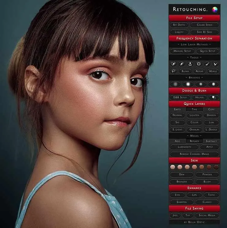 Панель в Photoshop для Ретуши. Retouching Panel + Tutorials & Actions (Изабелла Ортиз)