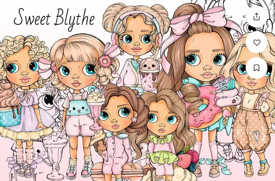 [Palmpink Illustrations] Клип-арт Sweet Dolls Blythe (Дарья Львова)