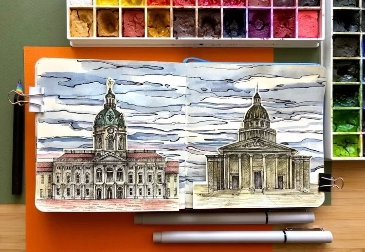 [hurlyburlyschool] Классицизм. 8 блок из курса Первые шаги в историю искусств. Скетчбук (Маша Смоленцева)