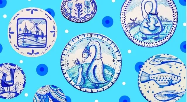 [Lil School] Как нарисовать керамику голландские изразцы (Лариса Лебедева)