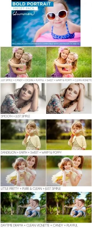 Bold Portrait Lightroom Preset Pack, Summer (BP4U)