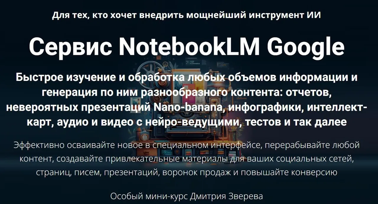 Сервис NotebookLM Google (Дмитрий Зверев)