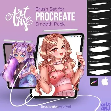 Smooth Brushes for Procreate. Гладкие кисти для Procreate (Brushes)