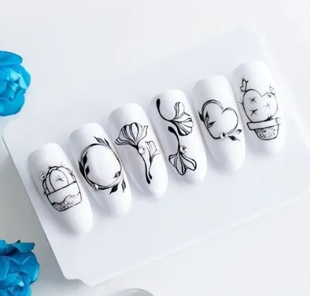 [ParisNail] Флористика + Тонкие линии + Батик (Юлия Кузнецова)