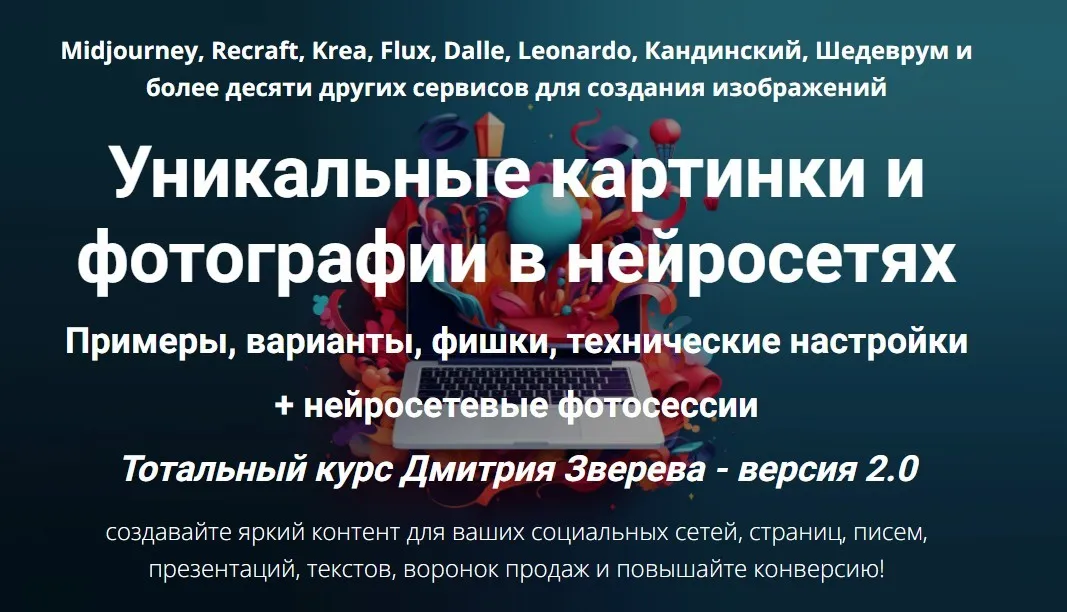 Тотальный курс по картинкам и фото в нейросетях - версия 2.0. Тариф Полная версия (Дмитрий Зверев)