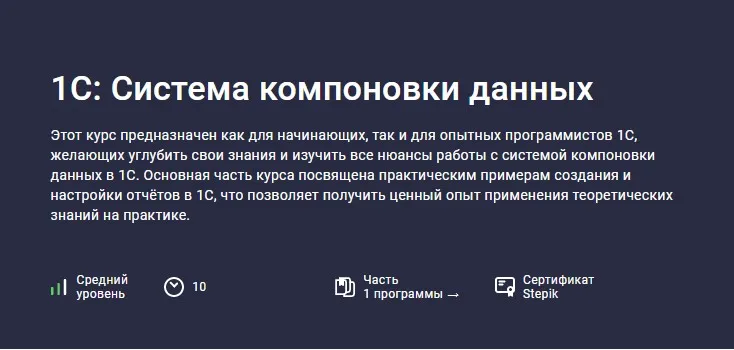 [Stepik] 1С: Система компоновки данных (Василий Еремин)