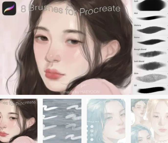 Portrait Brush Set for Procreate. Набор портретных кистей для Procreate (BrushZ)