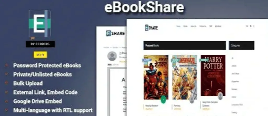 [codecanyon] eBookShare v1.9.5 NULLED, 2021