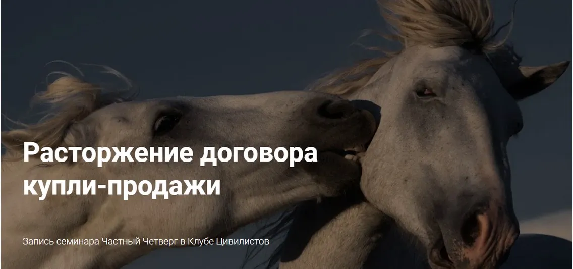 [Цивилистика] Расторжение договора  купли-продажи (Андрей Егоров)