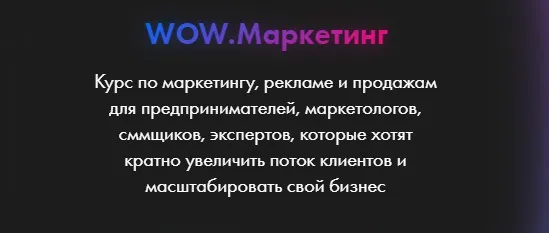 WOW.Маркетинг. Тариф Light (Анастасия Полянская)