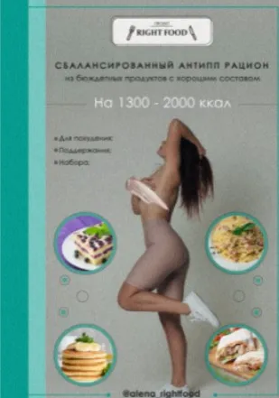 Сбалансированный Анти-ПП рацион из бюджетных продуктов с хорошим составом (Алёна Воловникова)