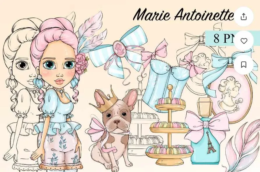 [Palmpink Illustrations] Иллюстрации в клип-арте Марии Антуан (Дарья Львова)