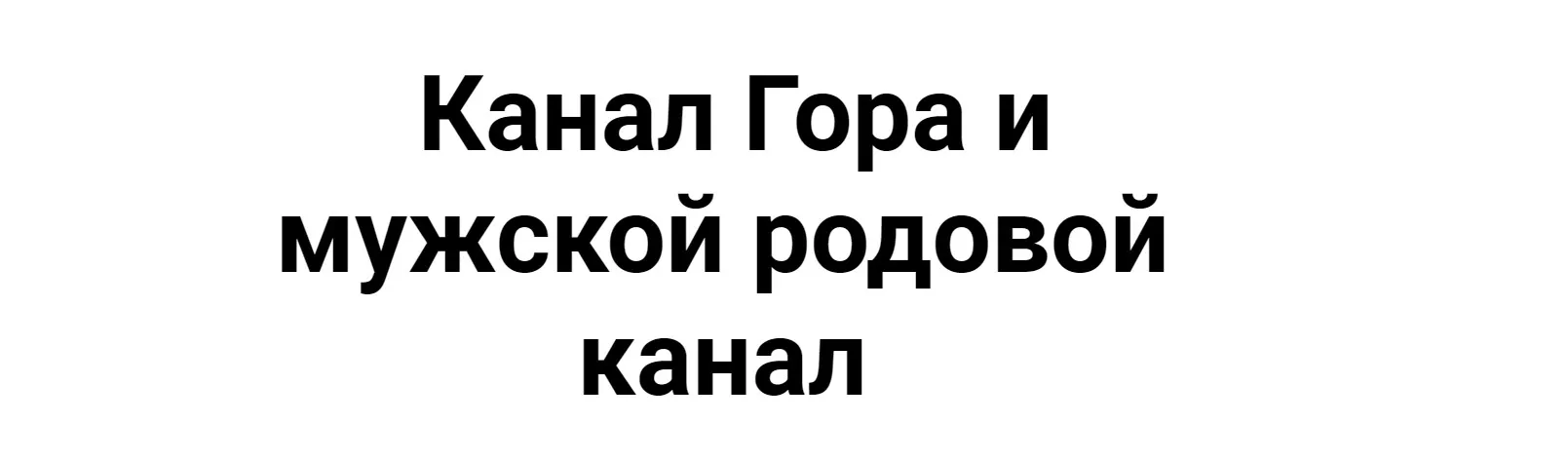 Канал Гора и мужской родовой канал (Кирилл Гурин)