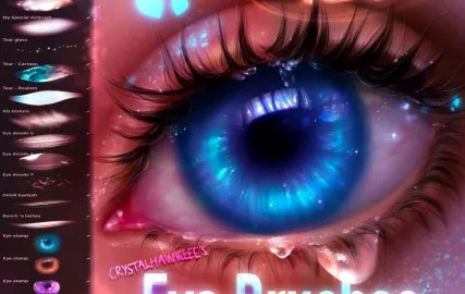 120 Eye Brushset for Procreate/Набор из 120 кистей для глаз для Procreate (Crystalhawklee)