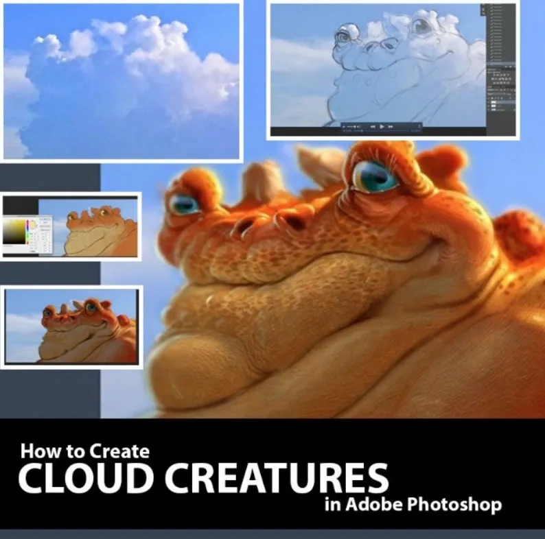 Создание облачных существ в фотошоп / Creating Cloud Creatures in Photoshop (Aaron Blaise)