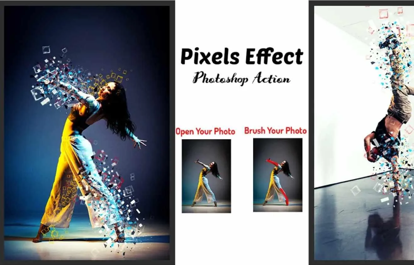 [CreativeMarket] Pixels Effect Photoshop Action (Studio Retouch)