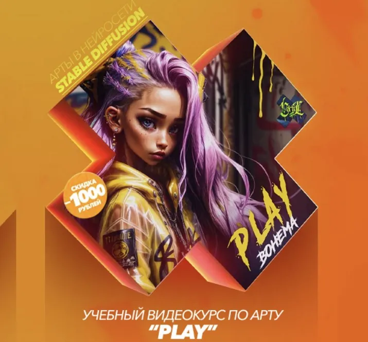 [Школа Диджитал Арта] Play Bohema. Видеокурс по диджитал арту в нейросети Stable Diffusion (Max Twain)